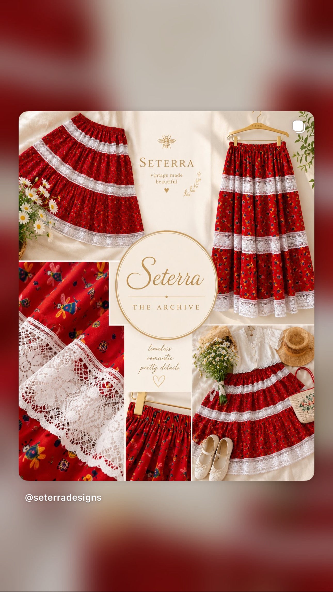 | The Honeybee Skirt | Vintage Lace Prairie Skirt