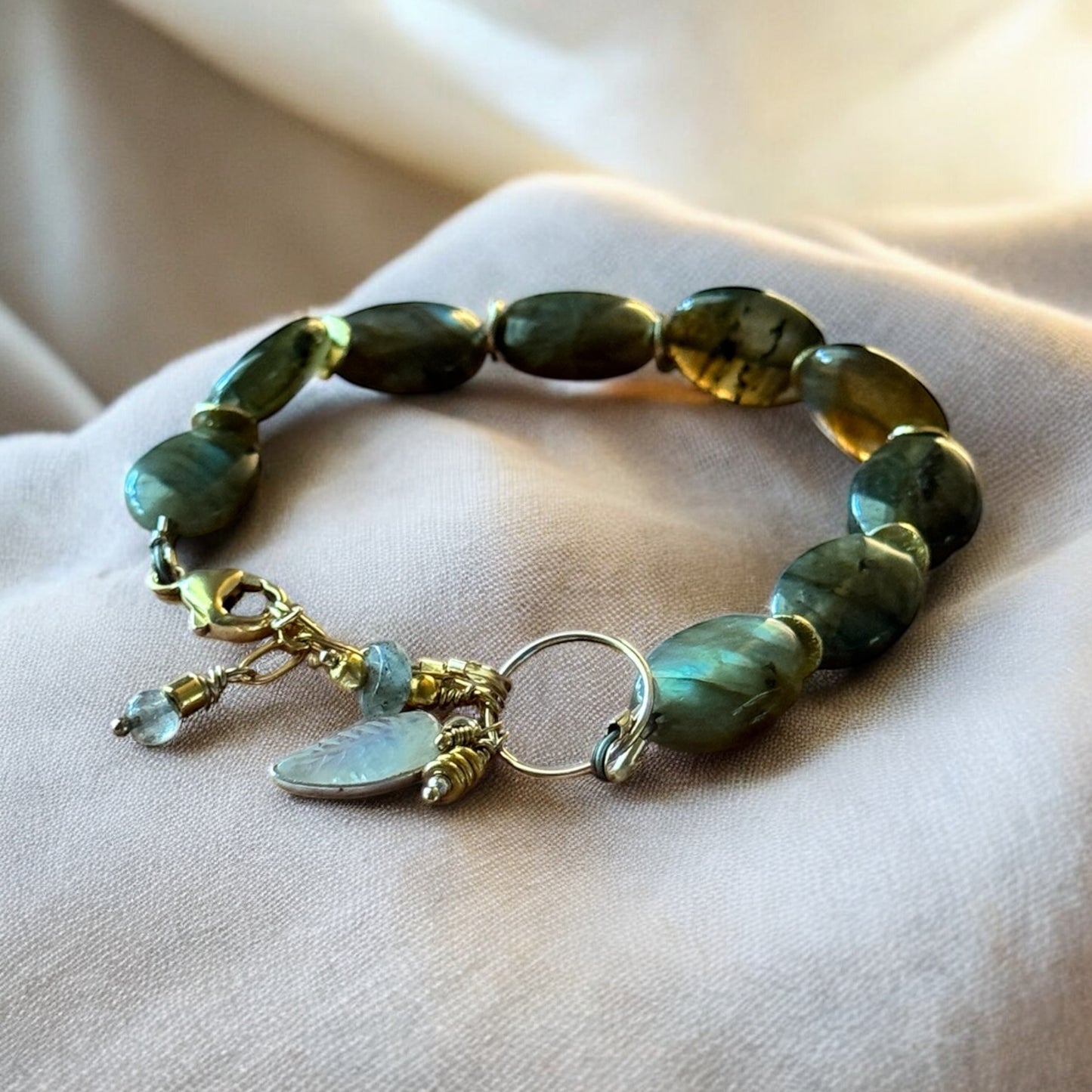 Labradorite & Moonstone Lumina Gold Bracelet