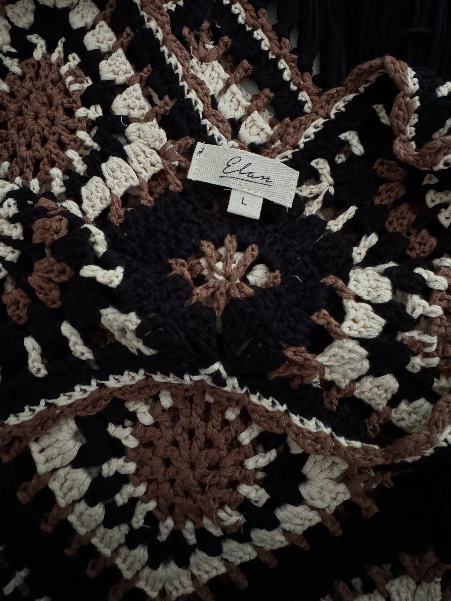 Elan Crochet Granny Square Maxi Dress | Boho Festival Knit Dress