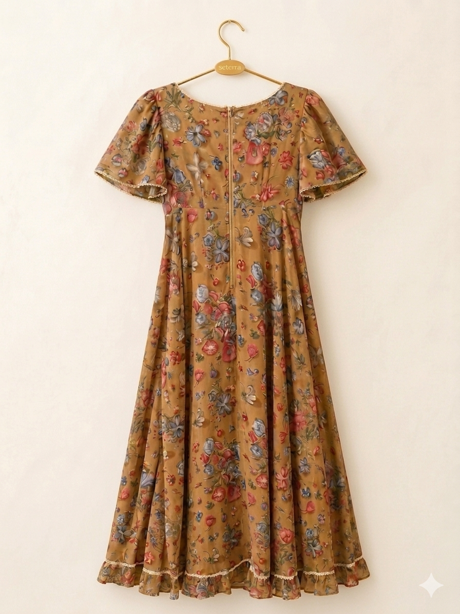 Vintage Romantic Floral Prairie Dress