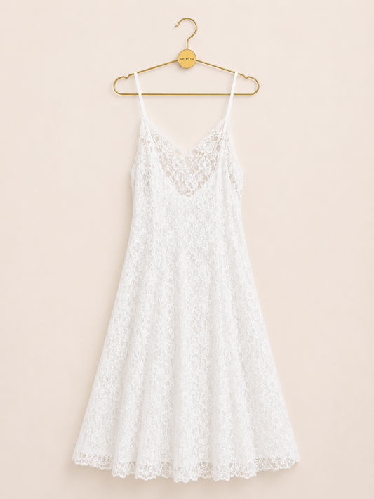 Vintage Arianne White Lace Slip Dress
