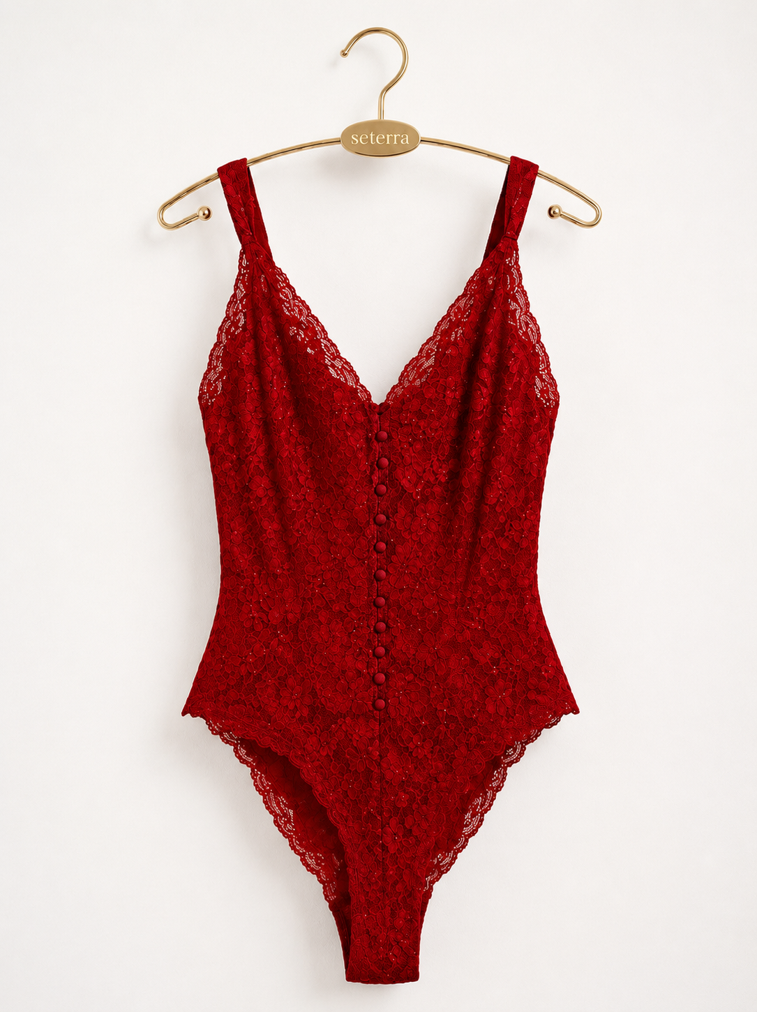 Vintage Victoria’s Secret Crimson Gold Label Lace Teddy