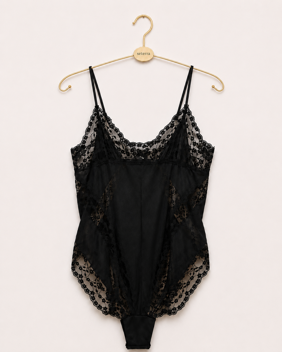 Vintage Victoria’s Secret Black Lace Satin Teddy Bodysuit - Deadstock NWT; Size Large