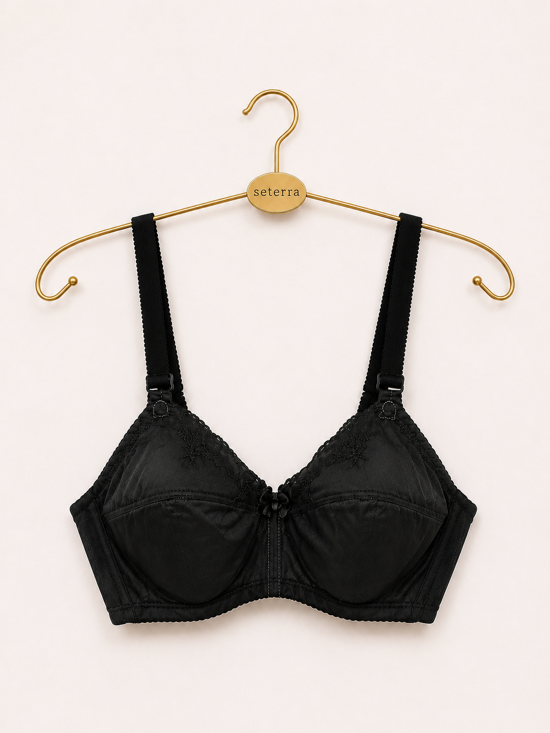 Vintage Black Embroidered Underwire Bra | Romantic Noir Lingerie