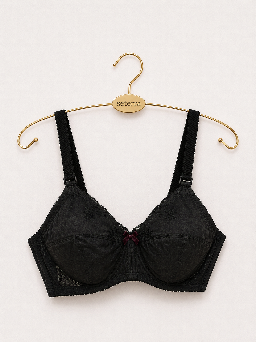 Vintage Black Embroidered Underwire Bra | Romantic Noir Lingerie